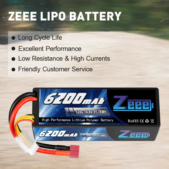 Zeee 4S Lipo Akku 6200 mAh 14,8 V 120C Hardcase DEAN (2 St.)   LiPo24.de