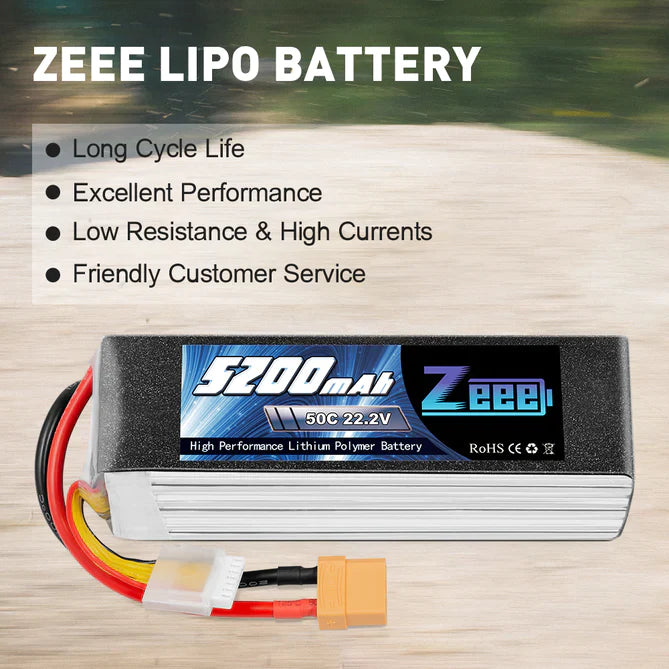 Zeee 6S Lipo Akku 5200mAh 22.2V 50C XT90   LiPo24.de