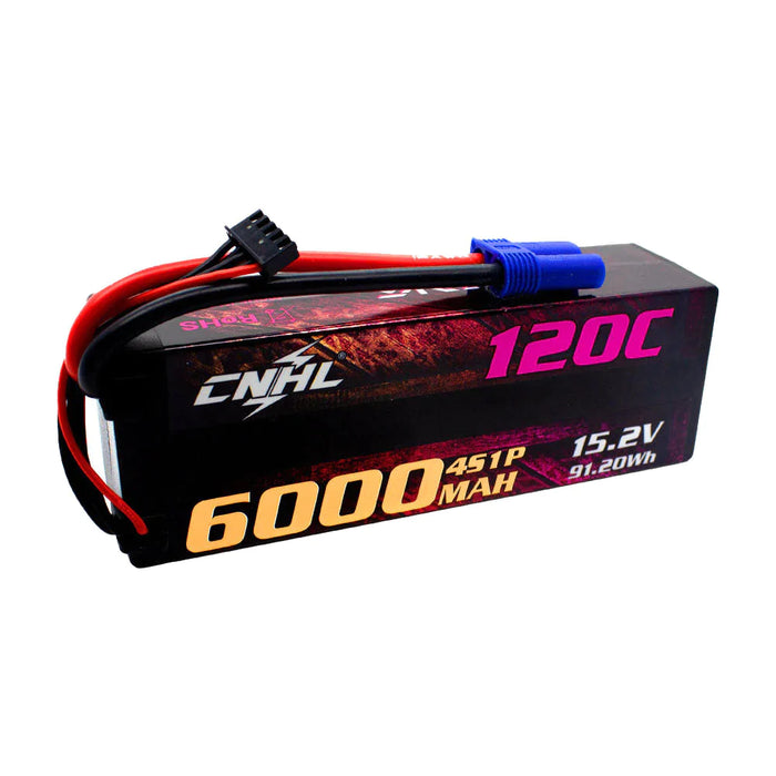 CNHL LiHV 6000mAh 15,2V 4S 120C HV Hartschalen Lipo Akku EC5 Stecker   LiPo24.de