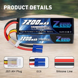 Zeee 4S Lipo Akku 7200mAh 14,8V 80C mit EC5 Anschluss Hartschalenkoffer für RC Car RC Racing Modelle (2 St.) - LiPo24.de