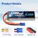 Zeee 4S Lipo Akku 3700mAh 14,8V 60C Soft Case mit EC5 Stecker für RC Flugzeug RC Modelle (2 Packungen)   LiPo24.de