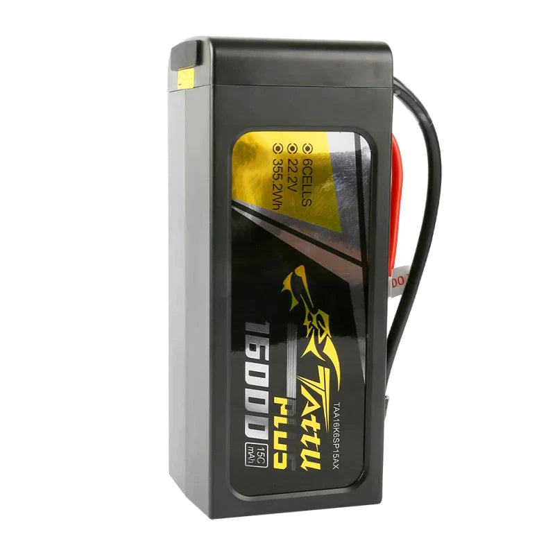 Tattu Plus 16000mAh 22,2V 15C 6S1P Lipo Akkupack mit AS150+XT150 Stecker - LiPo24.de
