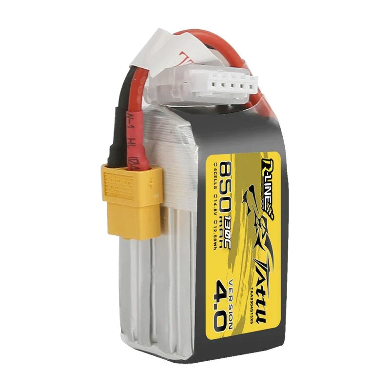 Tattu R-Line 850mAh 14.8V 4S1P 130C Lipo Akkupack mit XT60 Stecker - LiPo24.de