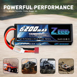 Zeee 2S Lipo Akku 6200mAh 7,4V 60C Hartschalenkoffer mit Deans T-Anschluss für RC Fahrzeuge Auto LKW Truggy Boot Racing Hobby (2 Stück) - LiPo24.de