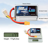 Zeee 4S Lipo Akku 1500mAh 14,8V 120C Graphen Akku mit XT60 Stecker für FPV RC Car RC Modelle (2 Pack) - LiPo24.de