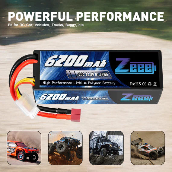 Zeee 4S Lipo Akku 6200 mAh 14,8 V 120C Hardcase DEAN (2 St.) - LiPo24.de