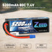 Zeee 2S Lipo Akku 5200mAh 7.4V 80C Hard Case mit EC3 Stecker für 1/8 1/10 RC Fahrzeuge Auto (2 Pack)   LiPo24.de