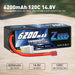 Zeee 4S Lipo Akku 6200 mAh 14,8 V 120C Hardcase DEAN (2 St.)   LiPo24.de