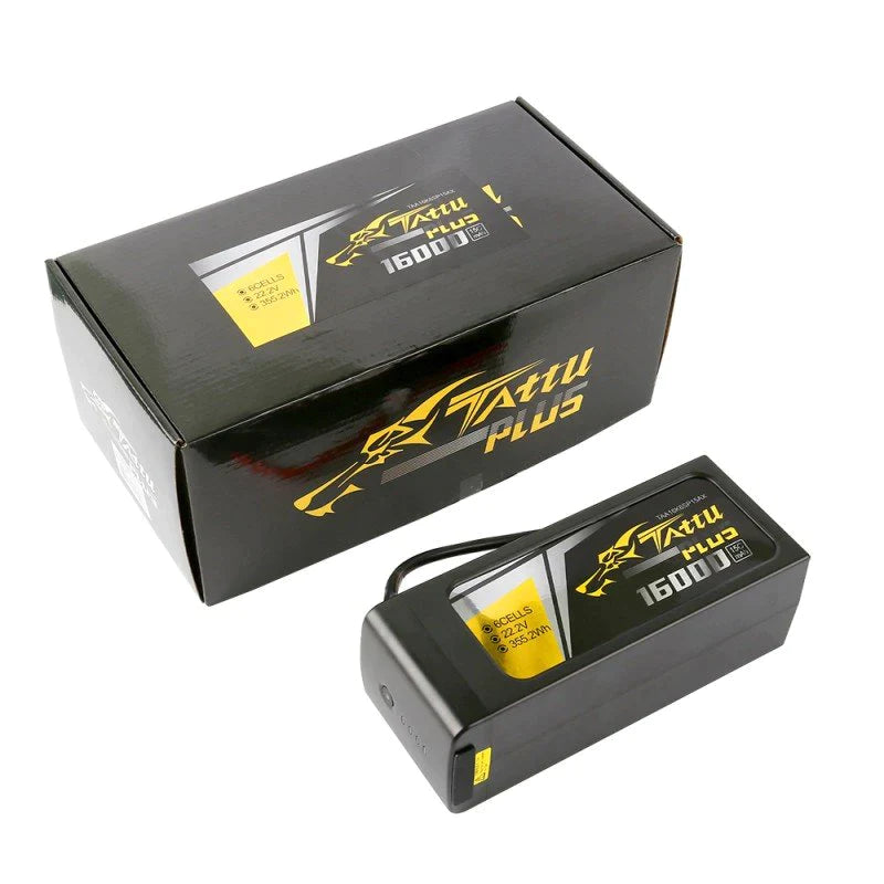 Tattu Plus 16000mAh 22,2V 15C 6S1P Lipo Akkupack mit AS150+XT150 Stecker - LiPo24.de