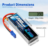 Zeee 4S Lipo Akku 3700mAh 14,8V 60C Soft Case mit EC5 Stecker für RC Flugzeug RC Modelle (2 Packungen) - LiPo24.de