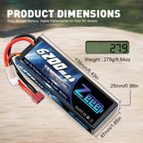 Zeee 2S Lipo Akku 6200mAh 7.4V 60C Hartschalenkoffer mit Deans-Anschluss für RC-Fahrzeuge Auto LKW Truggy Boot (1 Pack) - LiPo24.de