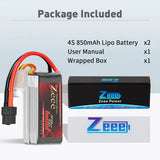 Zeee Premium Series 4S Lipo Akku 850mAh 14.8V 100C XT60 (2 St.)