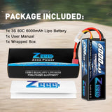 Zeee 3S Lipo Akku 6000 mAh 11,1 V 80C Hartcase DEAN - LiPo24.de