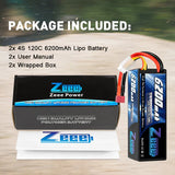 Zeee 4S Lipo Akku 6200 mAh 14,8 V 120C Hardcase DEAN (2 St.) - LiPo24.de