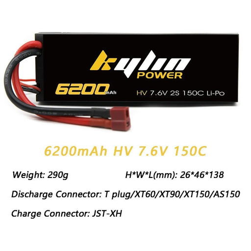 Kylinpower 6200mAh HV 7.6V 150C Hard Case Lipo Akku   LiPo24.de