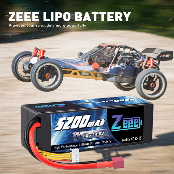 Zeee 4S Lipo Batterie 5200mAh 14,8V 50C Hard Case Deans Plug   LiPo24.de