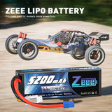 Zeee 2S Lipo Akku 5200mAh 7.4V 80C Hard Case mit EC3 Stecker für 1/8 1/10 RC Fahrzeuge Auto (2 Pack) - LiPo24.de