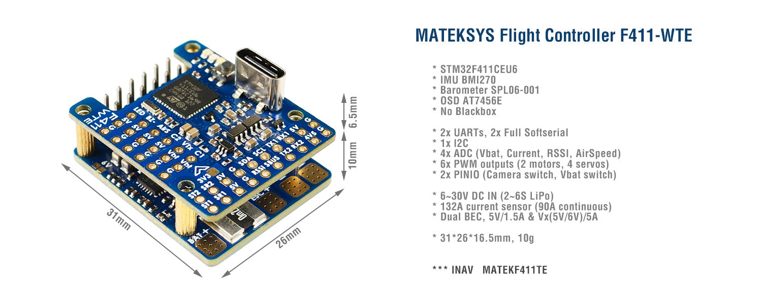Matek Systems Flugsteuerung F411 WTE