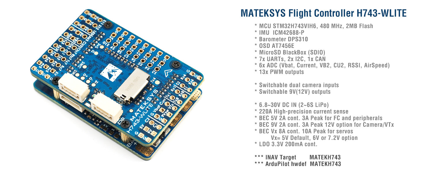 Matek Systems Flugsteuerung H743 WLITE