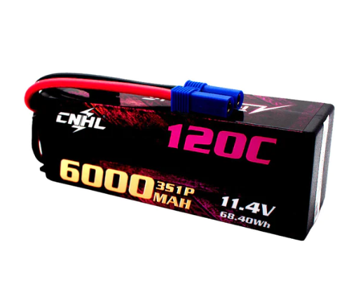 CNHL Racing Series LiHV 6000mAh 11,4V 3S 120C HV Hartschalen Lipo Akku mit EC5 Stecker   LiPo24.de