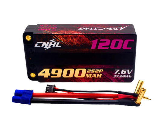 CNHL Racing Series LiHV 4900mAh 7,6V 2S2P 120C HV Shorty Hartschalen Lipo Akku mit EC3 Stecker   LiPo24.de