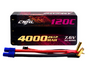 CNHL Racing Series LiHV 4000mAh 7,6V 2S 120C HV Shorty Hartschalen Lipo Akku mit EC3 Stecker   LiPo24.de