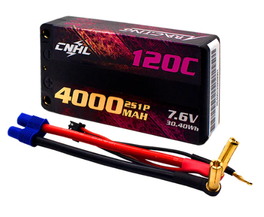 CNHL Racing Series LiHV 4000mAh 7,6V 2S 120C HV Shorty Hartschalen Lipo Akku mit EC3 Stecker   LiPo24.de