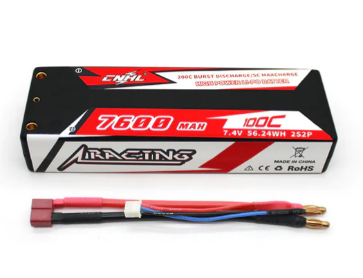 CNHL Racing Series 7600mAh 7,4V 2S 100C Hartschalen Lipo Akku mit T/Dean Stecker   LiPo24.de