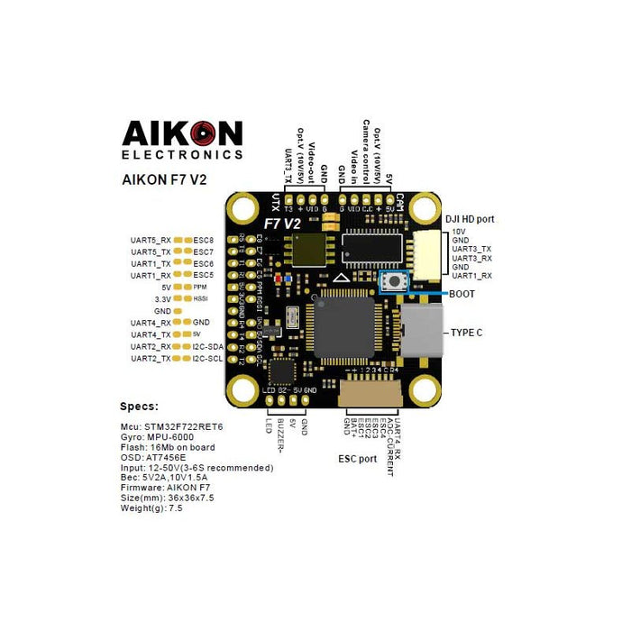 Aikon F7 HD V2 FC 30x30 I High Performance Flugsteuerung