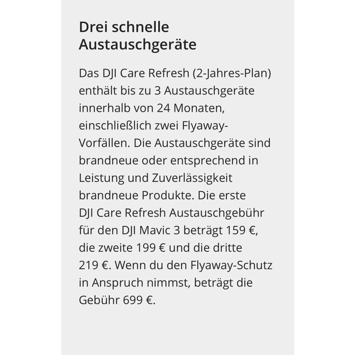 DJI Care Refresh (Mavic 3 Cine) 1 und 2 Jahr (Karte)