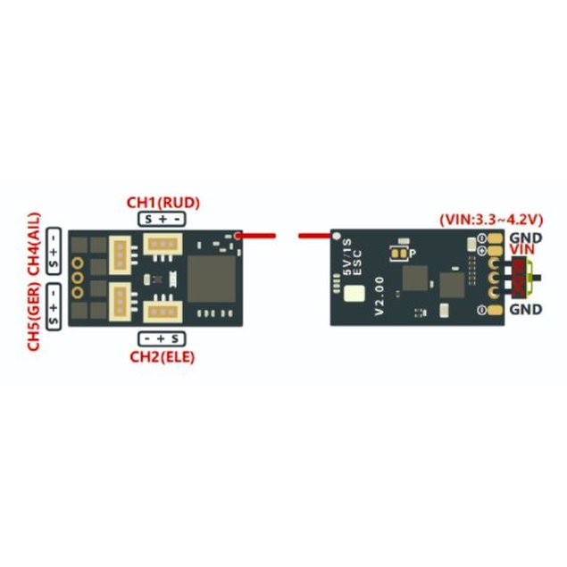 FM Micro RX42D 4CH 5A Telem - DSMX/DSM2
