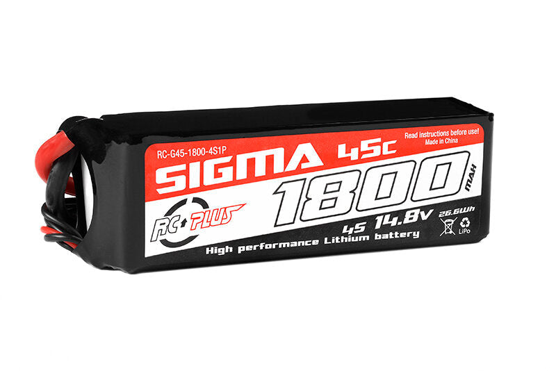 RC Plus RC G45 1800 4S1P RC Plus   Li Po Batterypack   Sigma 45C   1800 mAh   4S1P   14.8V   XT 60