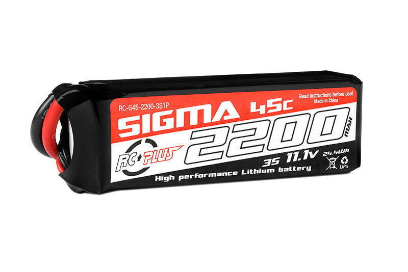 RC Plus RC G45 2200 3S1P RC Plus   Li Po Batterypack   Sigma 45C   2200 mAh   3S1P   11.1V   XT 60