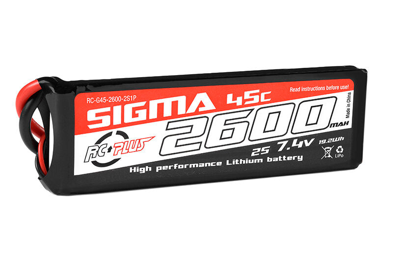 RC Plus Sigma 2S 2600mAh 45C 2S1P 7.4V XT60 LiPo