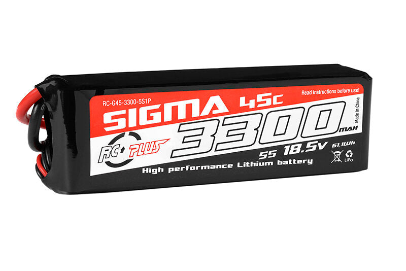 RC Plus RC G45 3300 5S1P RC Plus   Li Po Batterypack   Sigma 45C   3300 mAh   5S1P   18.5V   XT 60