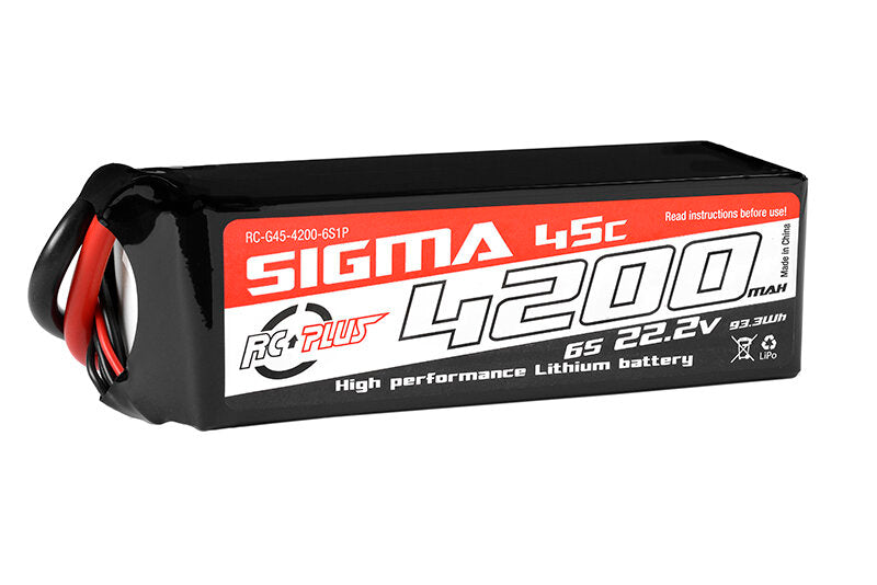 RC Plus RC G45 4200 6S1P RC Plus   Li Po Batterypack   Sigma 45C   4200 mAh   6S1P   22.2V   XT 60