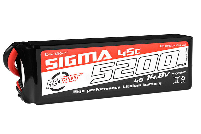 RC Plus RC G45 5200 4S1P RC Plus   Li Po Batterypack   Sigma 45C   5200 mAh   4S1P   14.8V   XT 60