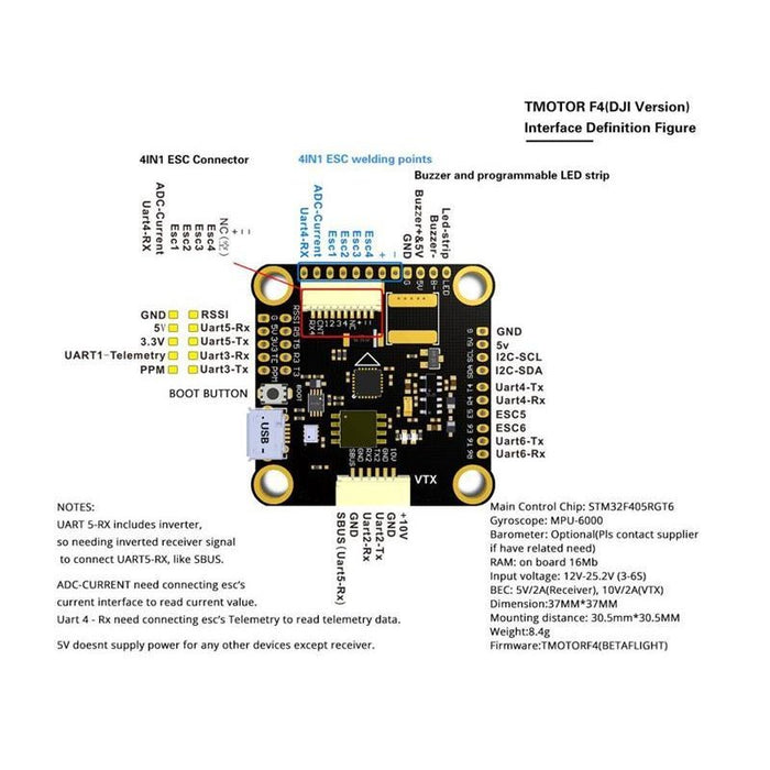 T Motor DJI F4 HD FC I High Performance DJI FPV HD Flugsteuerung