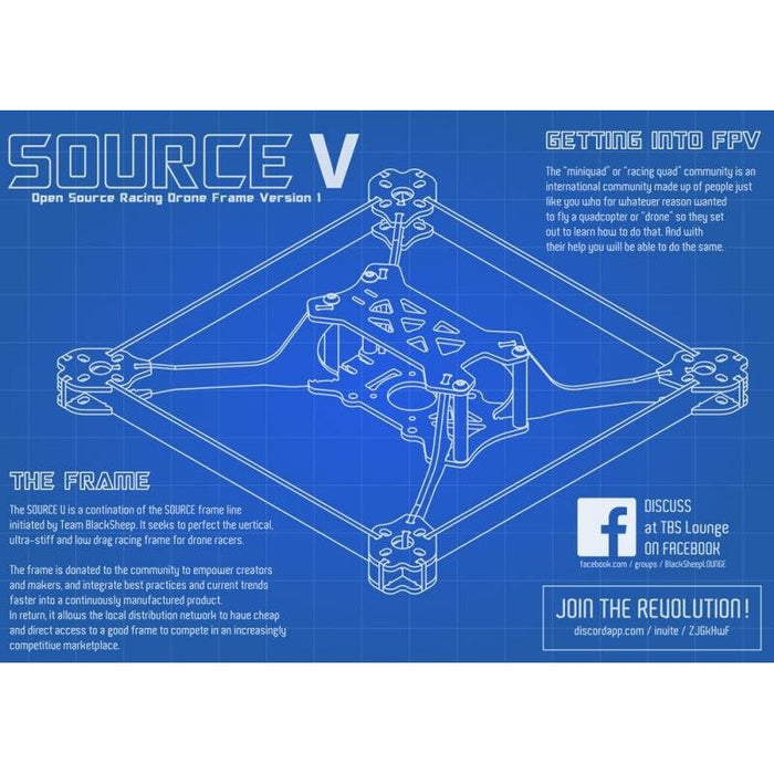 TBS Source V 5" Vertical Frame I Team Blacksheep FPV Frames