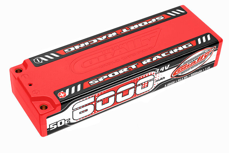 Team Corally C 49420 Sport Racing 50C Lipo Battery 6000Mah 7.4V Stick 2S 4Mm Bullit