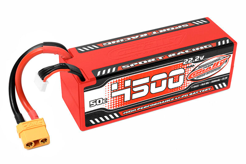 Team Corally C 49431 Sport Racing 50C Lipo Battery 4500Mah 22.2V Stick 6S Hard Wire Xt90