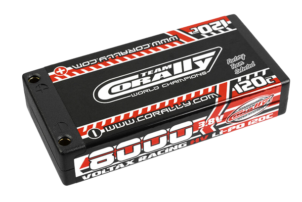 Team Corally C 49635 Voltax 120C Lipo Hv Battery 8000 Mah 3.8V 1S Hardcase 4Mm Bullit