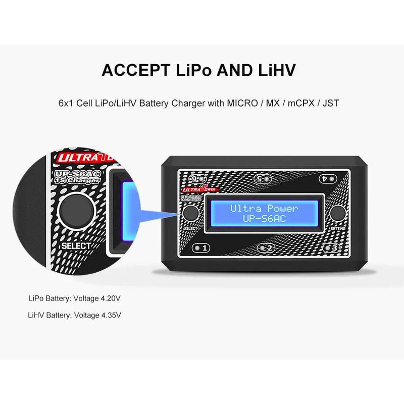 Ultrapower UP-S6AC 6X4,35W 1S AC LiPo/LiHV DC Ladegerät